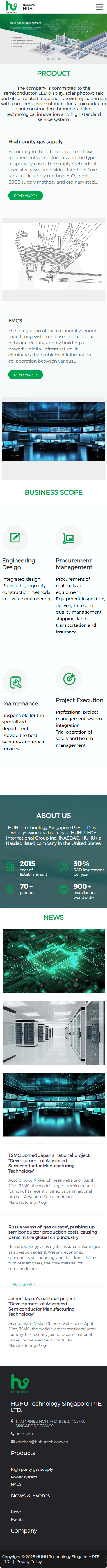 美國(guó)納斯達(dá)克上市公司虎虎機(jī)電新加坡公司英文網(wǎng)站定制建設(shè)案例 手機(jī)端預(yù)覽圖